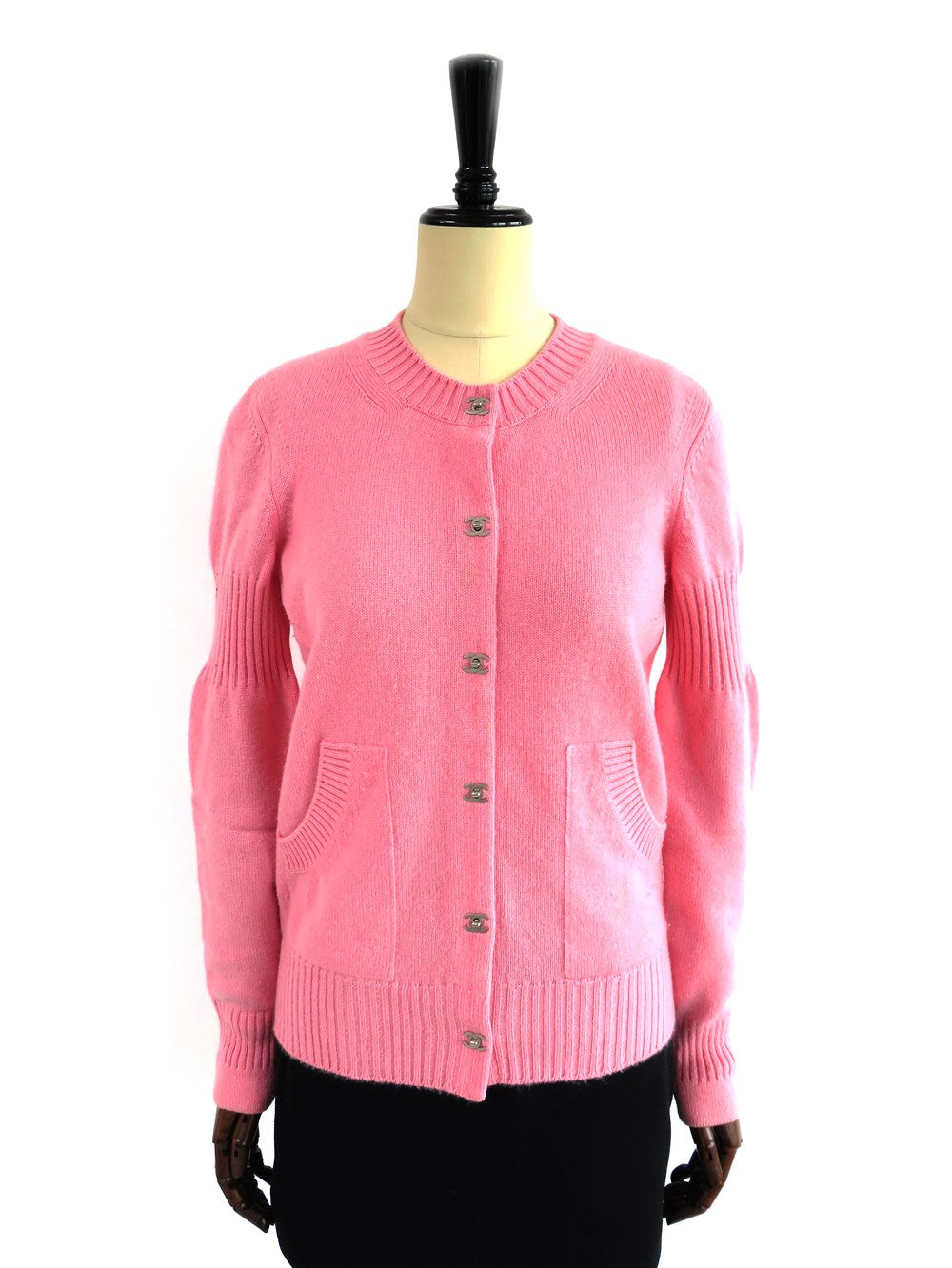 CC ターンロック カシミヤ カーディガン