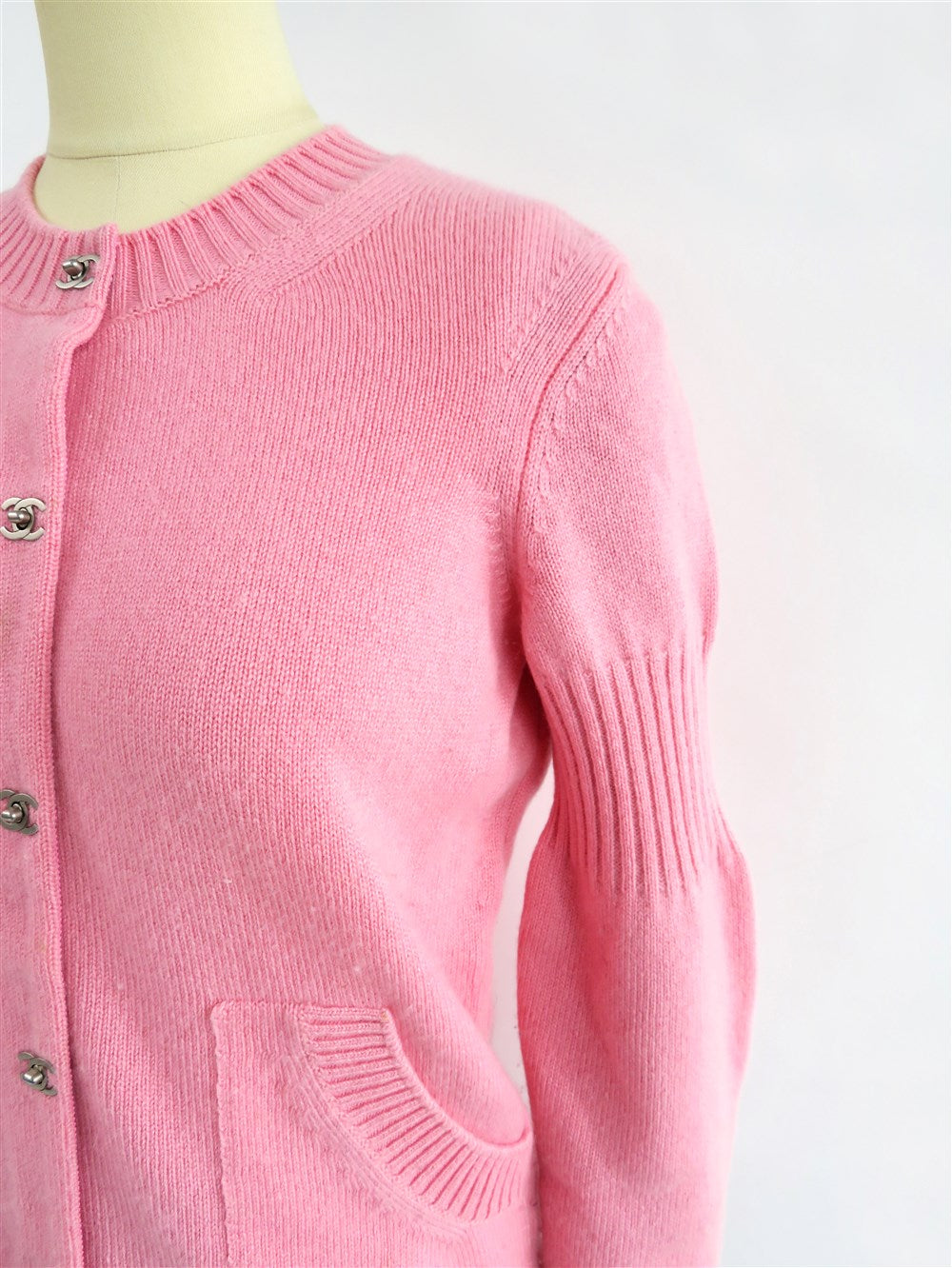 CC ターンロック カシミヤ カーディガン