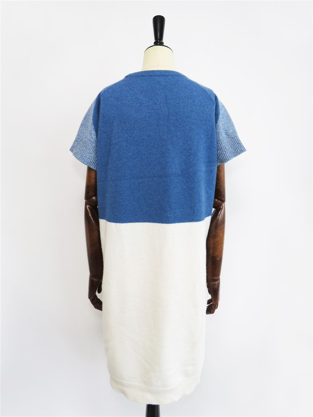 カシミヤ バイカラーニット ワンピース