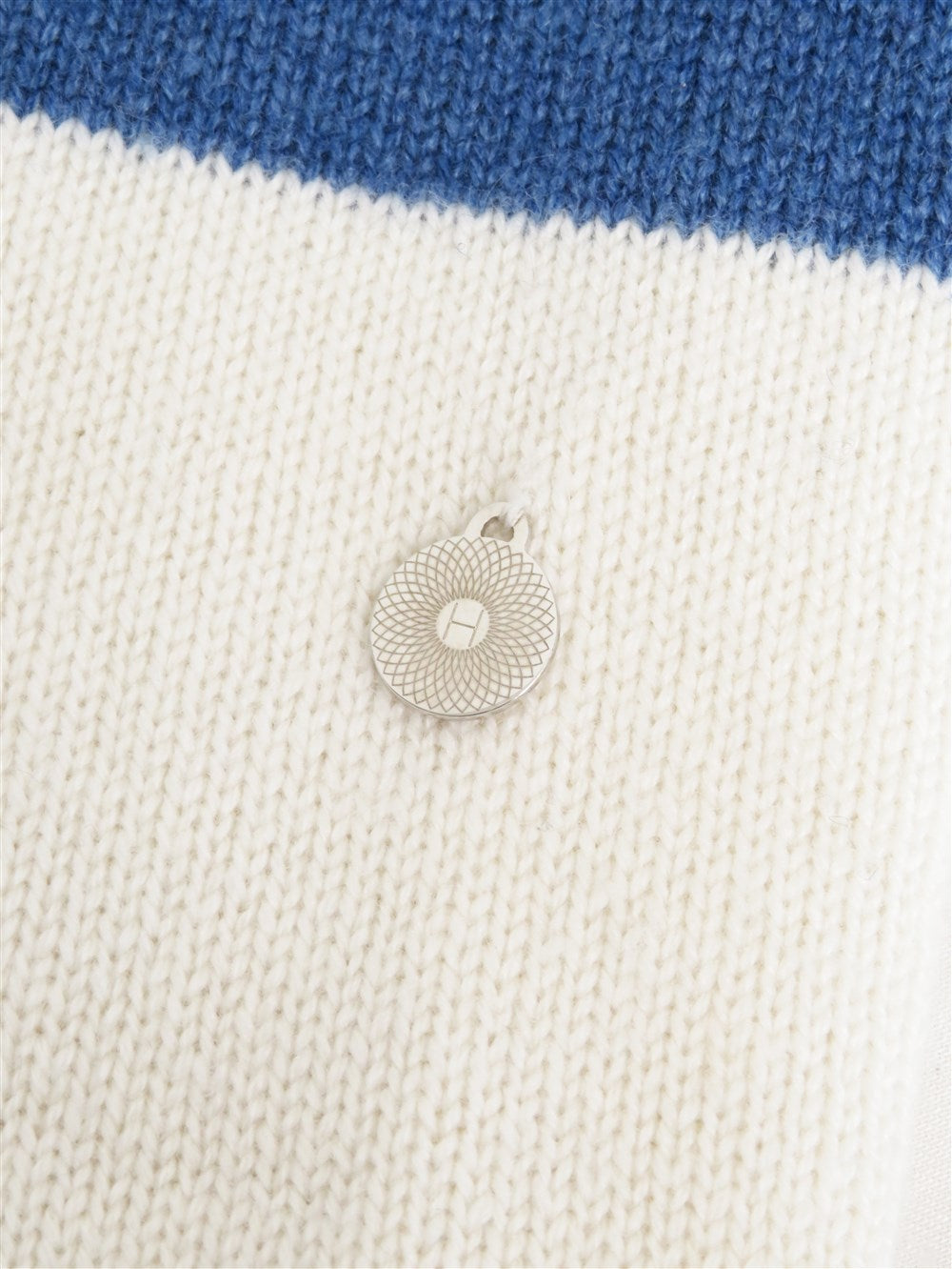 カシミヤ バイカラーニット ワンピース