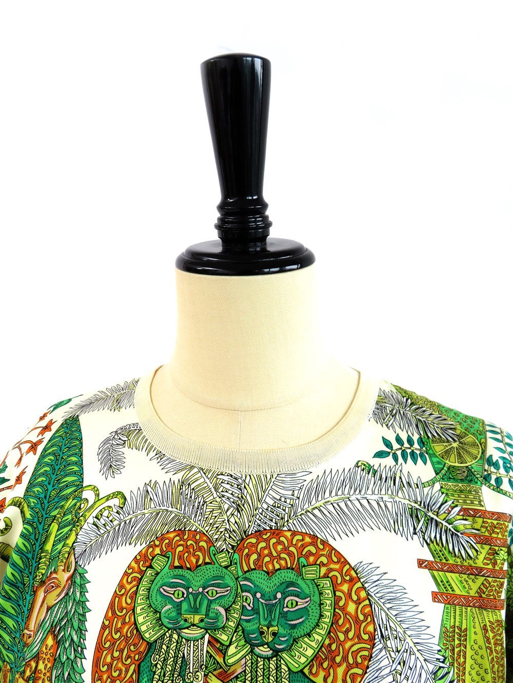 ヴィンテージ シルクプリント ニット カットソー