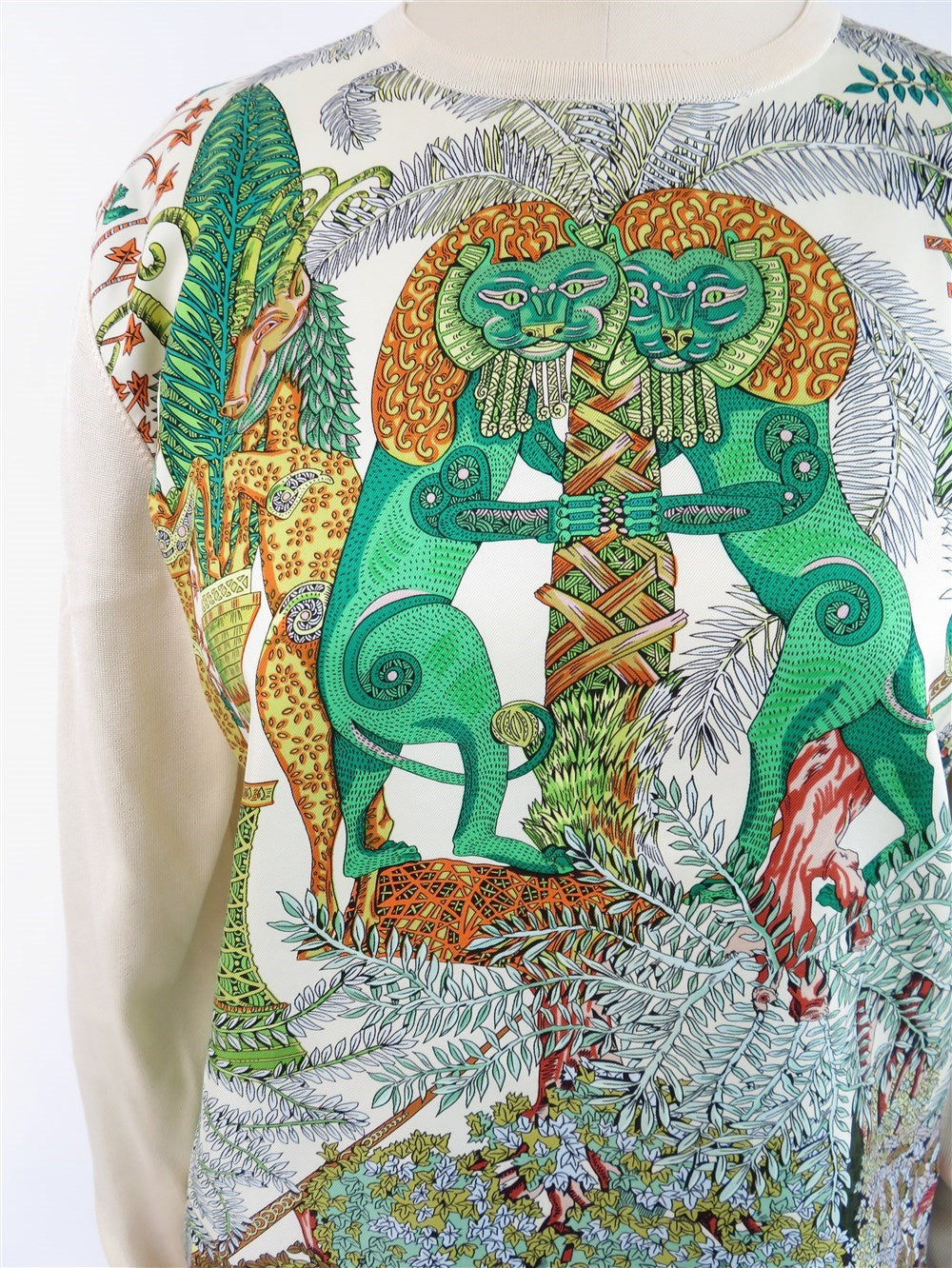 ヴィンテージ シルクプリント ニット カットソー