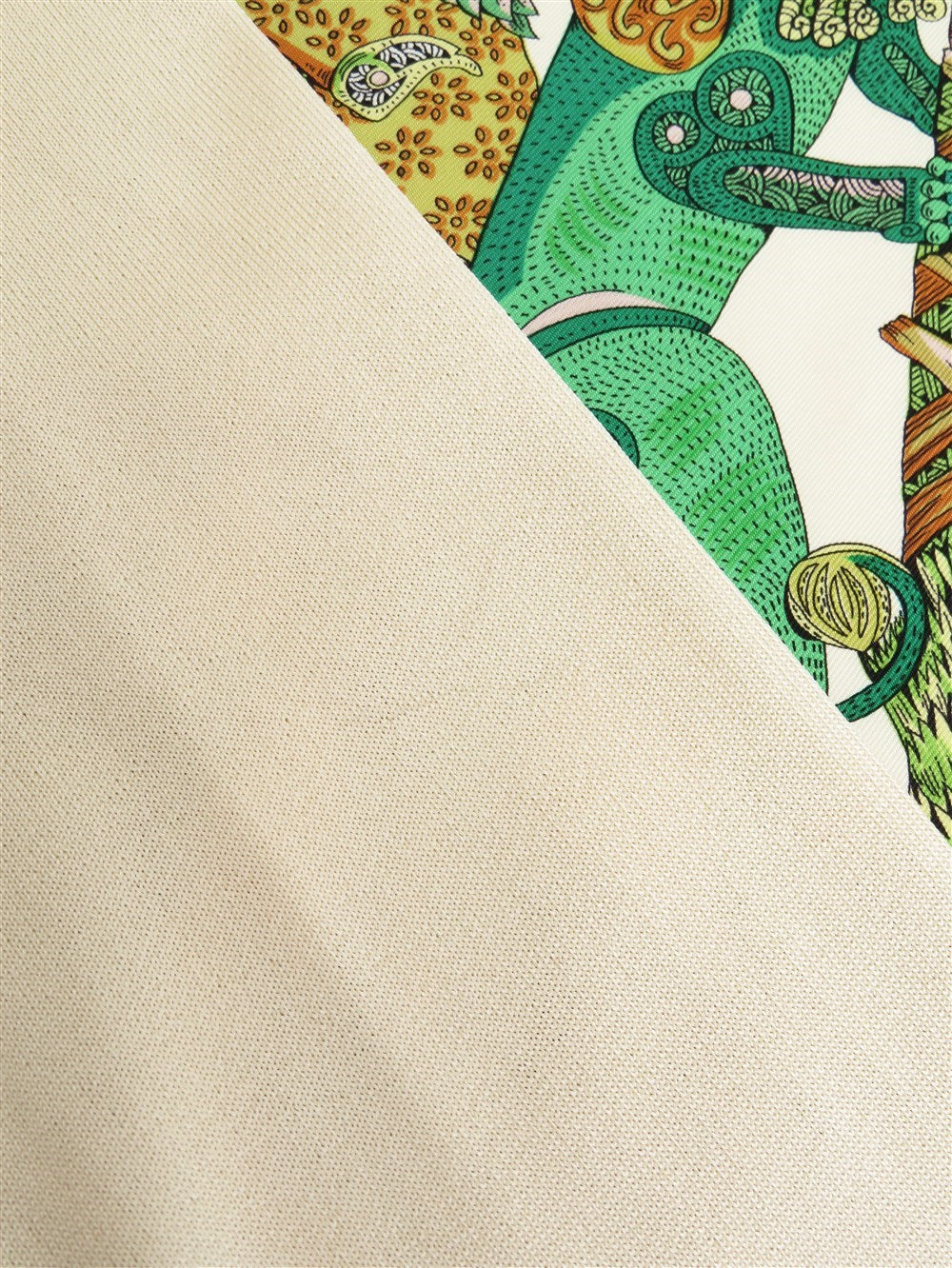 ヴィンテージ シルクプリント ニット カットソー