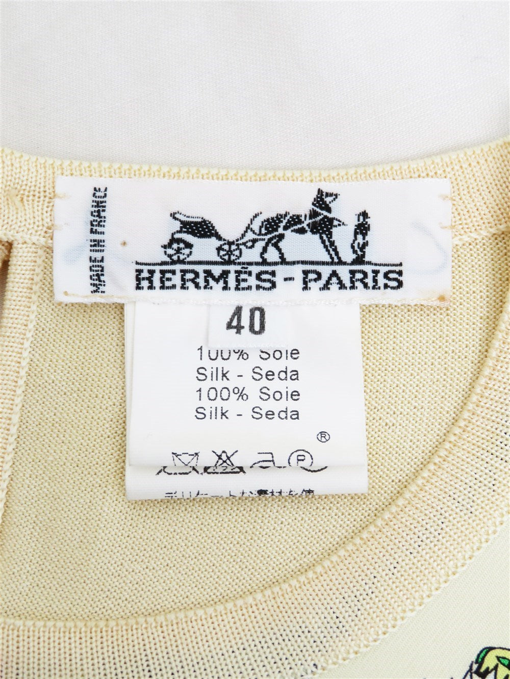 ヴィンテージ シルクプリント ニット カットソー