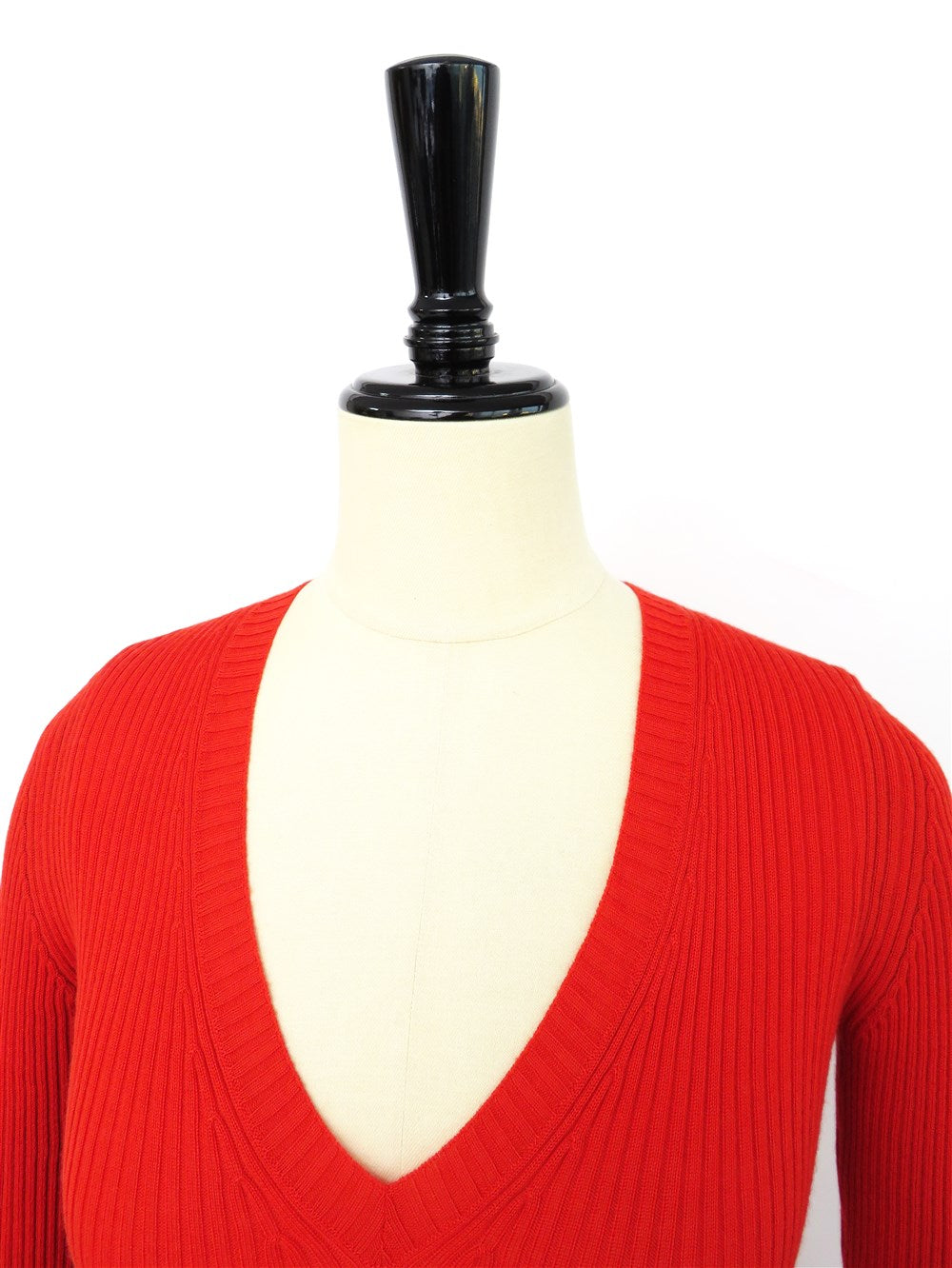 カシミヤ Vネック リブニット