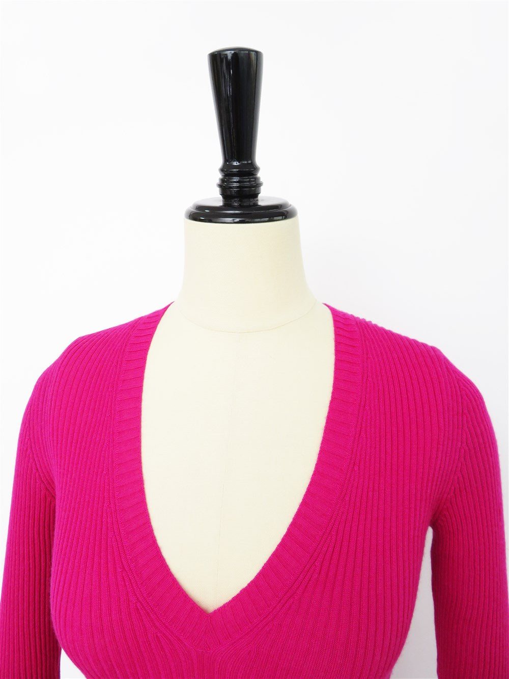 カシミヤ Vネック リブニット