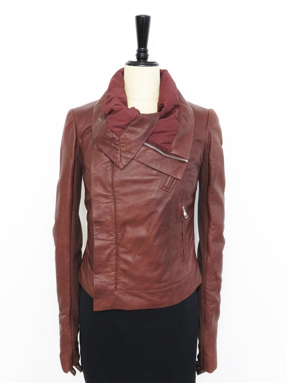 Rick Owens リックオウエンス シルクカラー ライダースジャケット Rick Owens ／ リックオウエンス