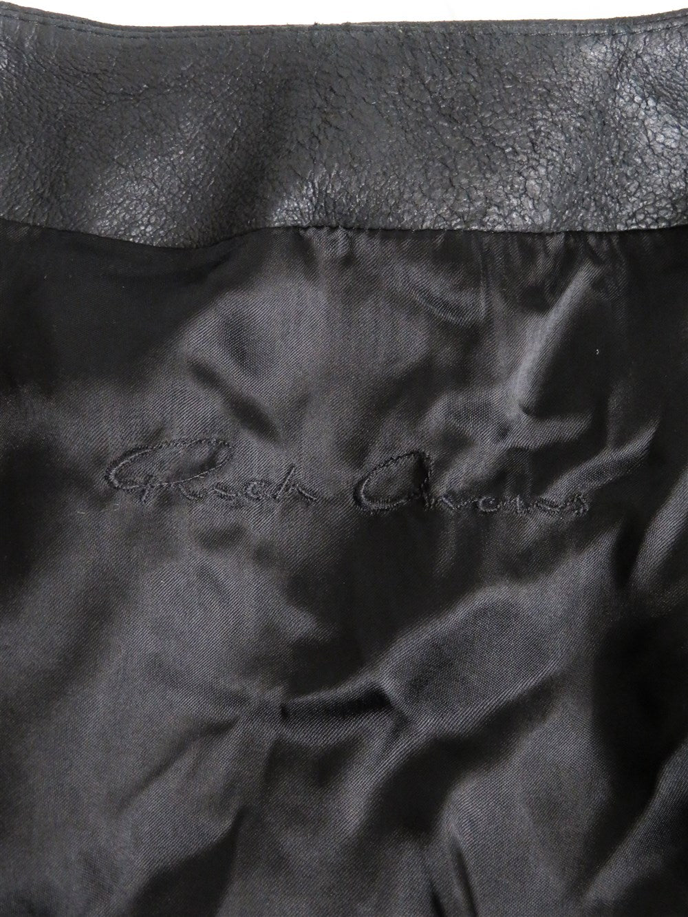 レザーコンビ ノーカラー ジャケット