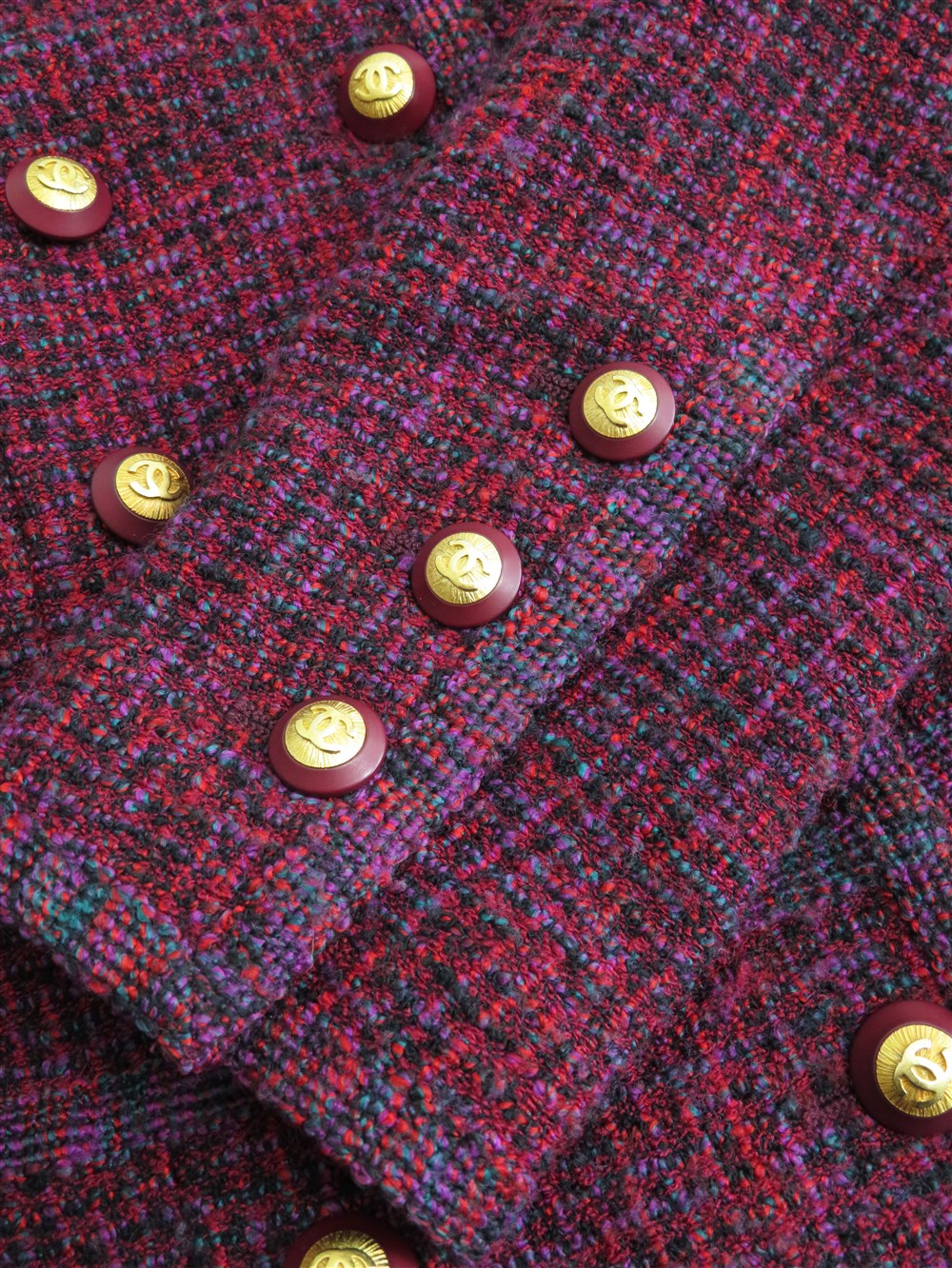 CC ノーカラー ダブルブレスト ロング ジャケット