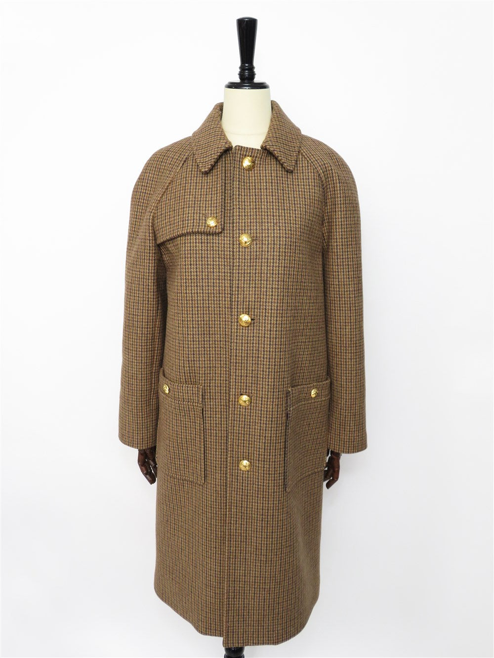 ハウンドトゥース ウール マック コート