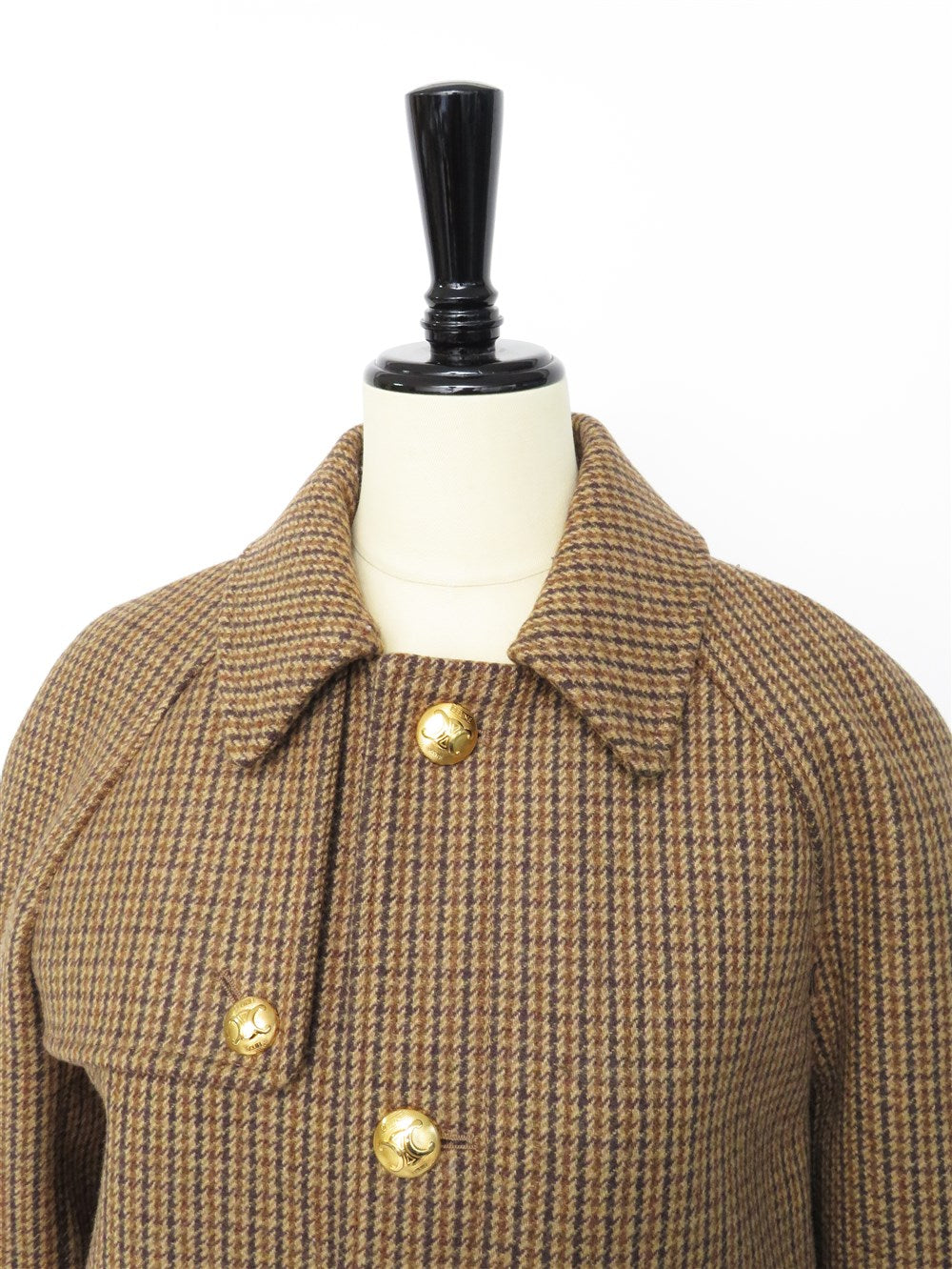 ハウンドトゥース ウール マック コート