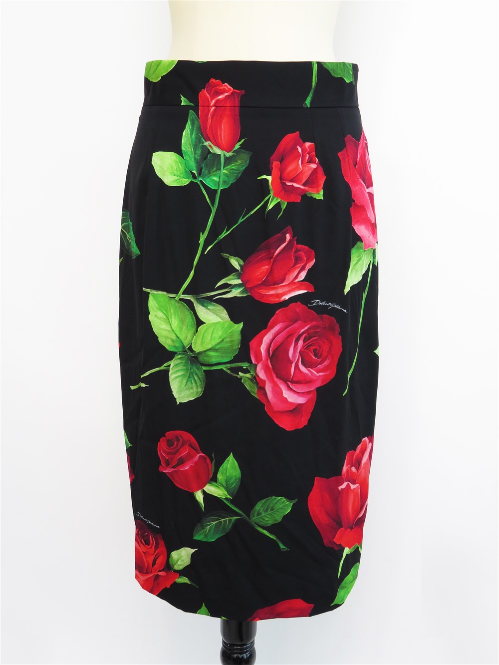 ローズプリント シルク スカート