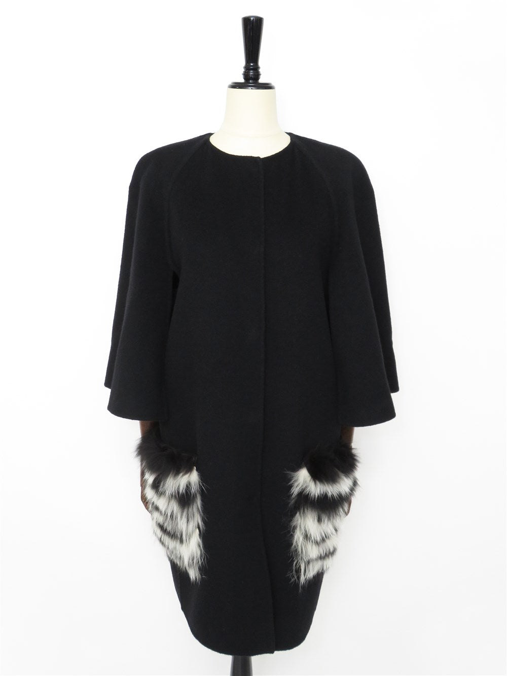 フォックスファーポケット ケープスリーブ ウール コート