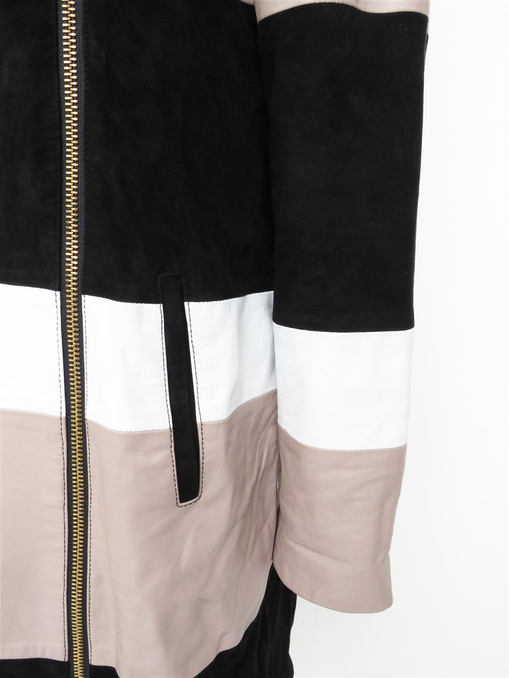 Karen Ritzi カラーブロック レザー コート