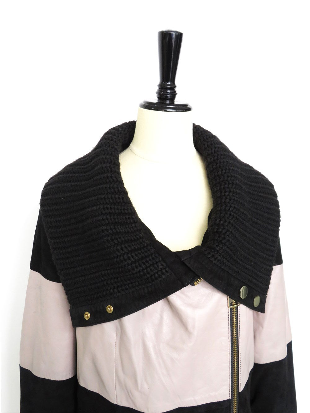 Karen Ritzi カラーブロック レザー コート