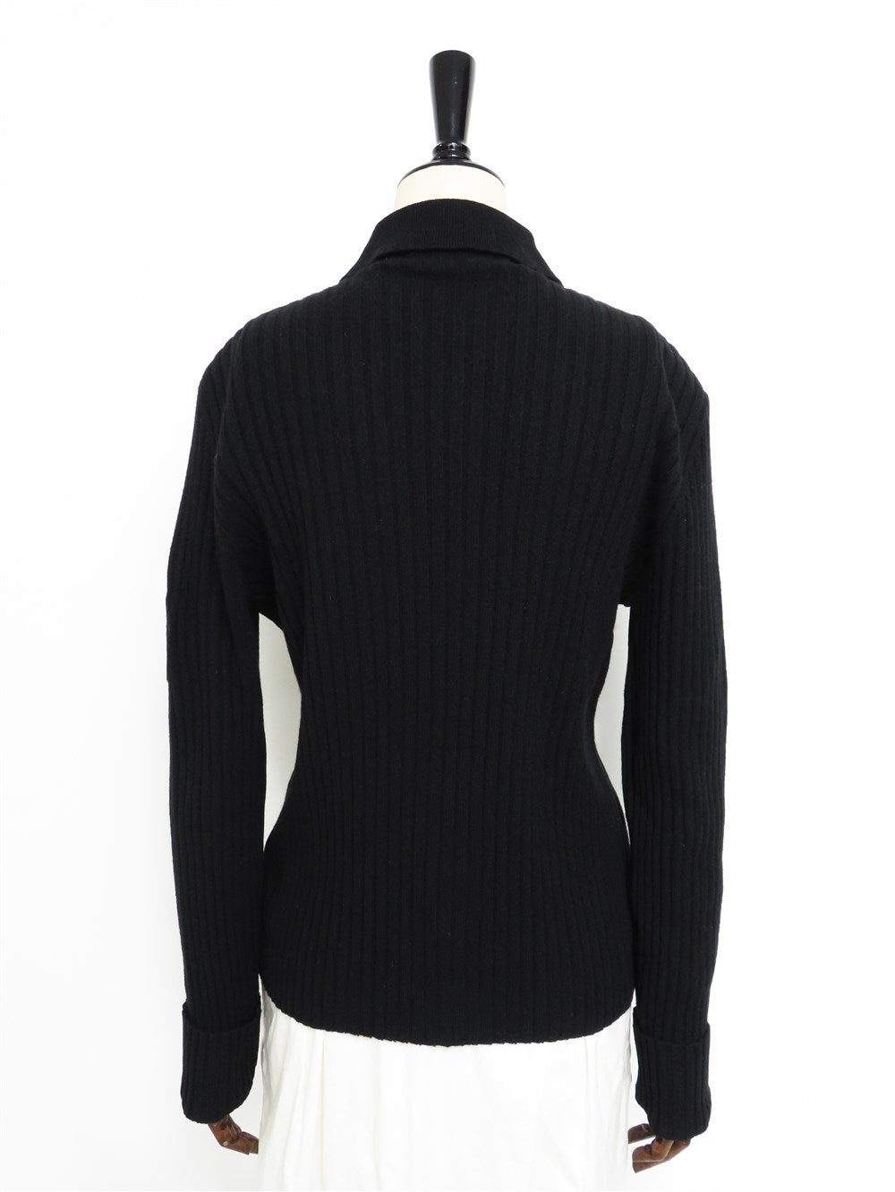 CC エンブレム ジップアップ カシミヤ リブニット