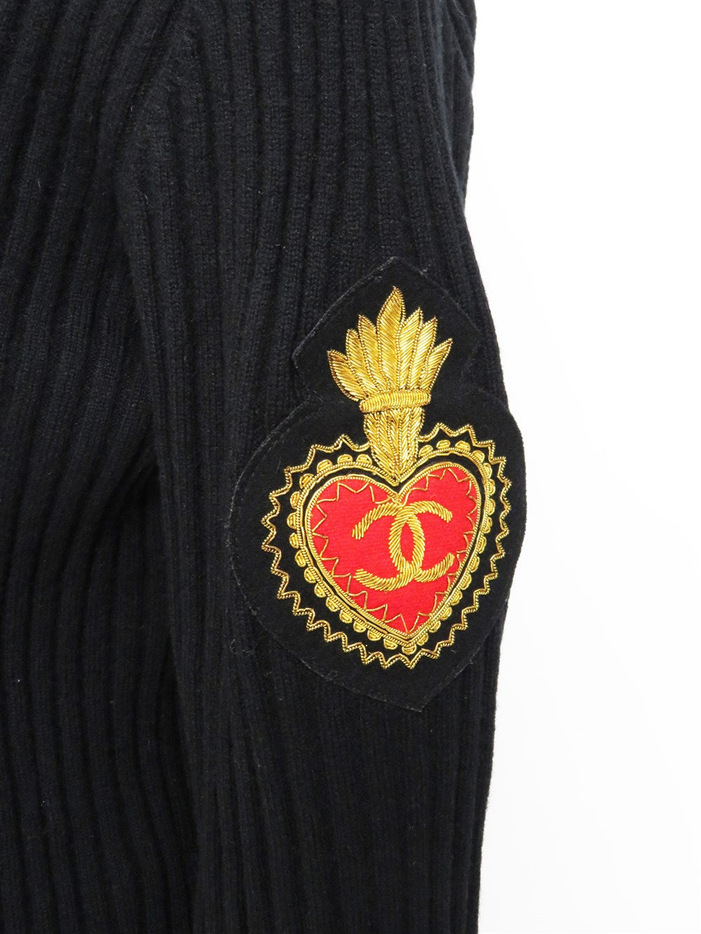 CC エンブレム ジップアップ カシミヤ リブニット