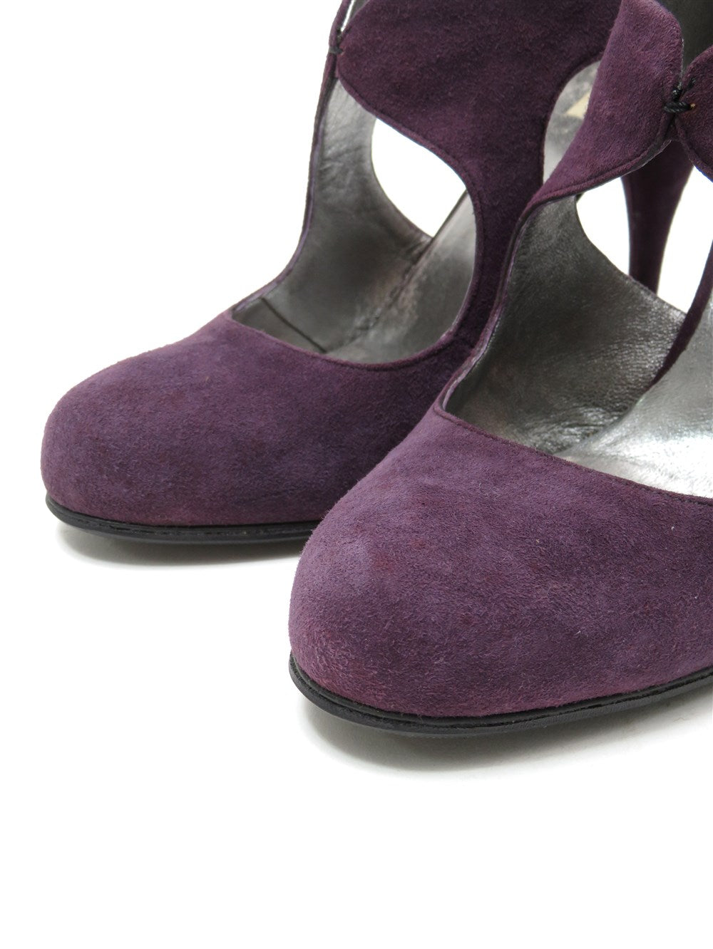 スエード カットアウト パンプス