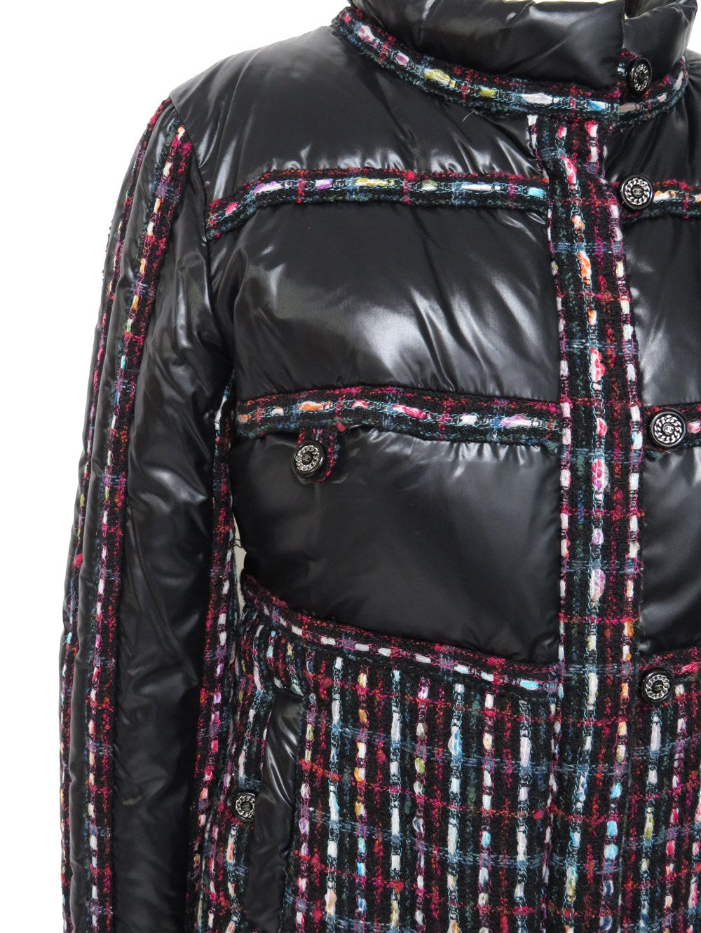 ツイード切替 ダウン ジャケット