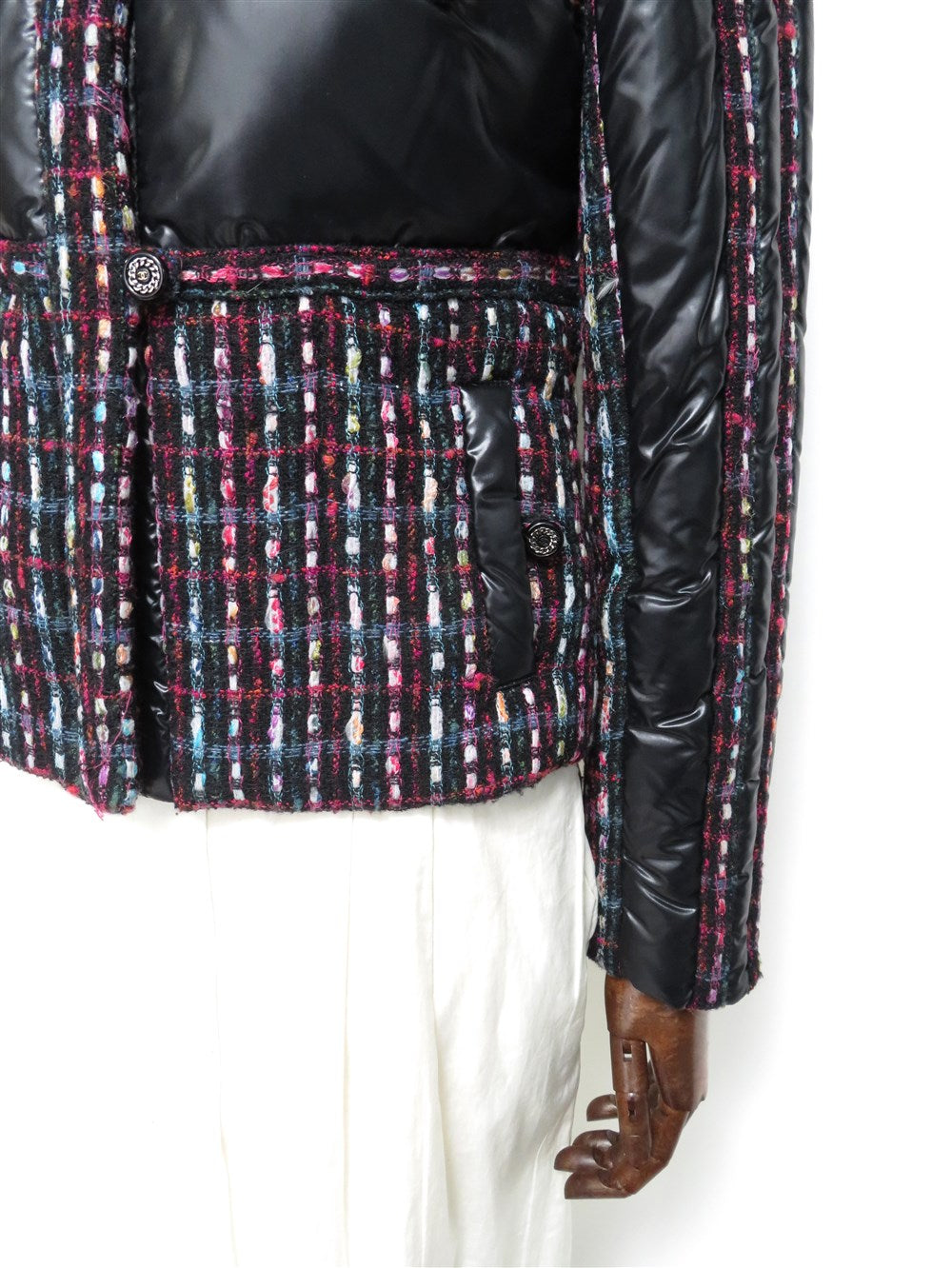 ツイード切替 ダウン ジャケット