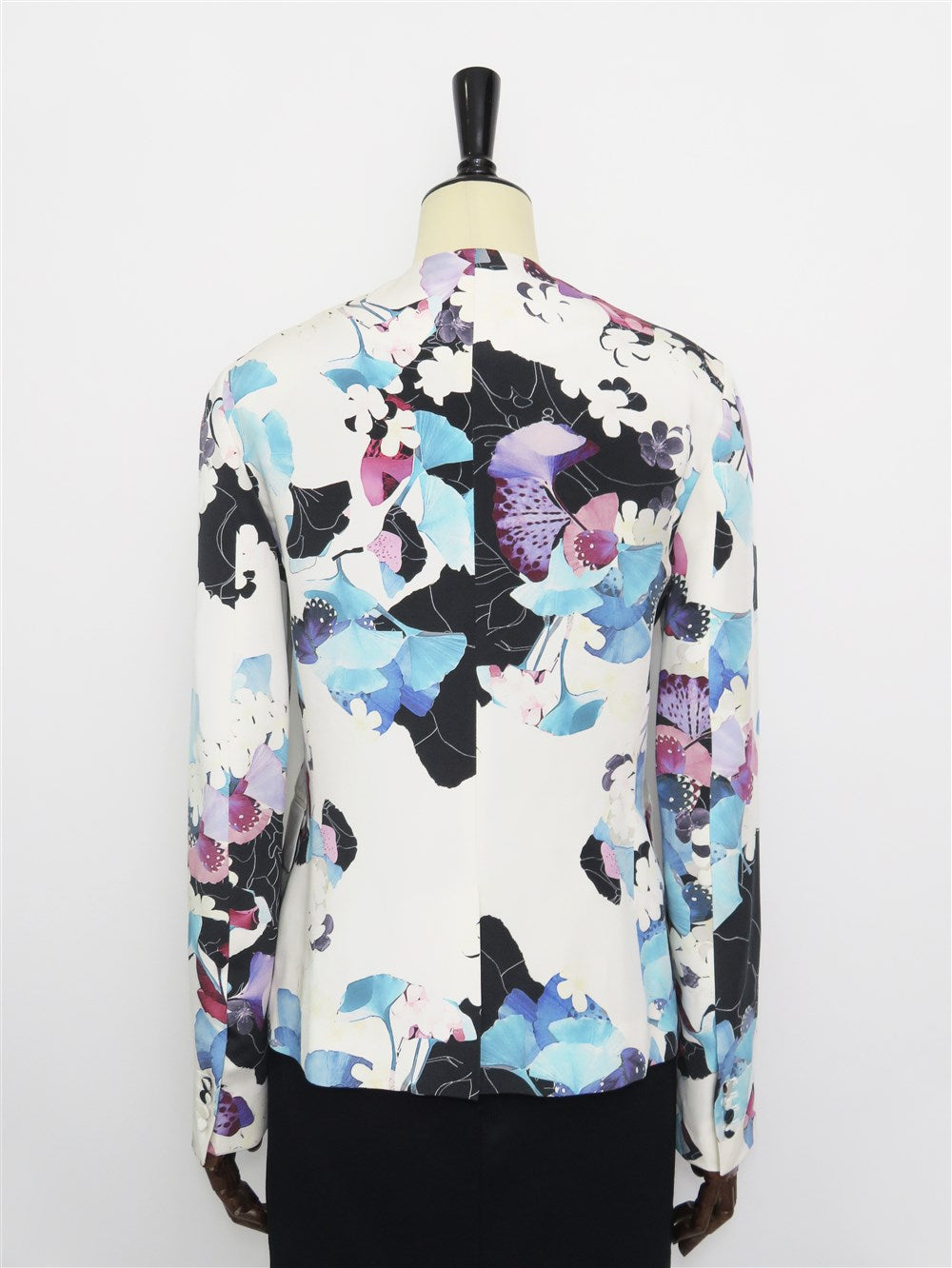 フローラルプリント シルク オープンフロント ジャケット