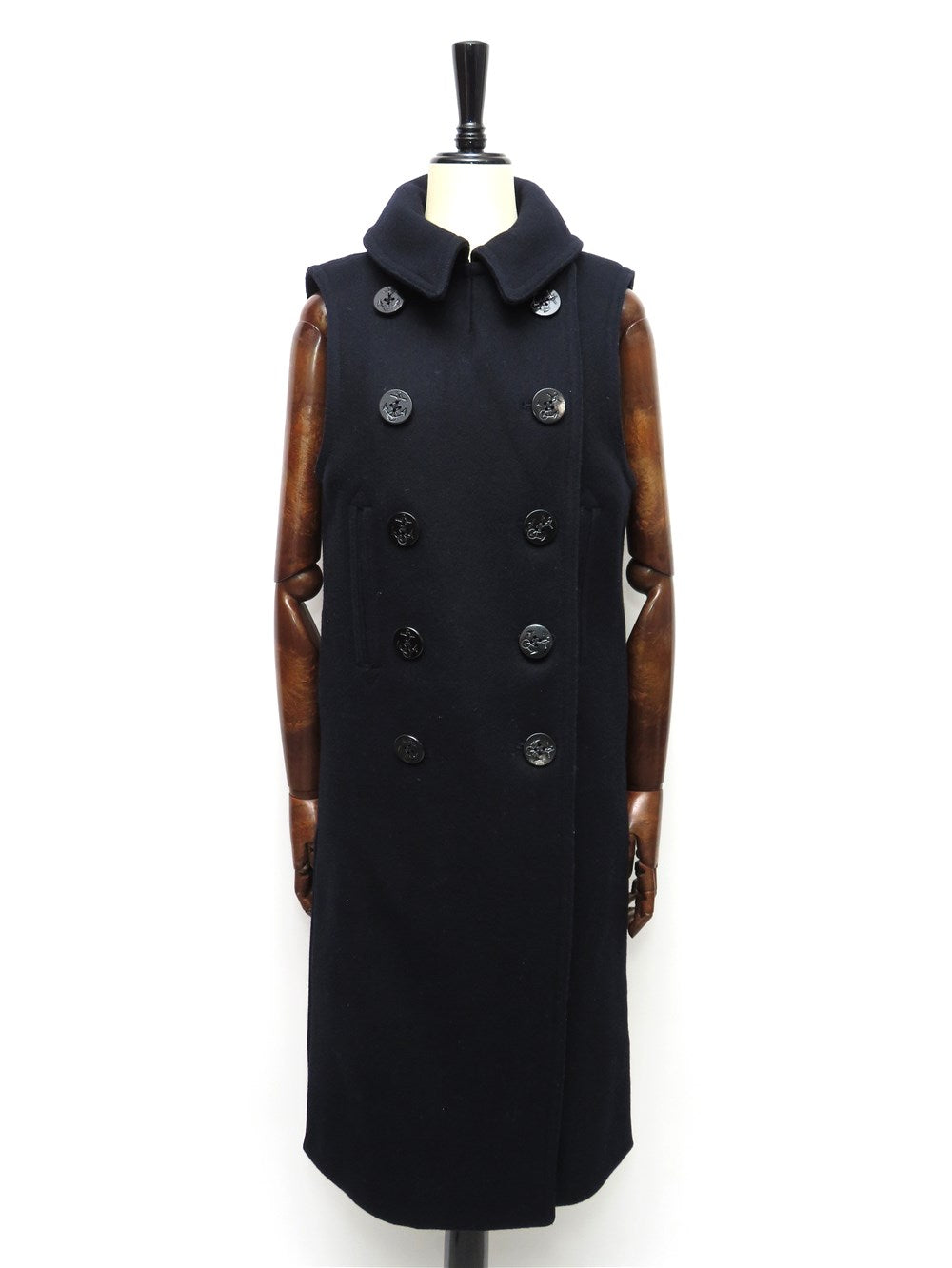 NLST NAVY ミリタリー ダブルブレスト ノースリーブ コート