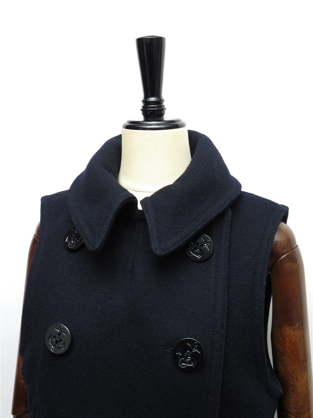 NLST NAVY ミリタリー ダブルブレスト ノースリーブ コート