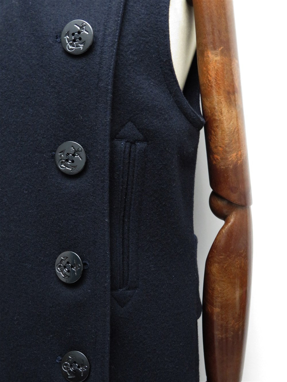 NLST NAVY ミリタリー ダブルブレスト ノースリーブ コート