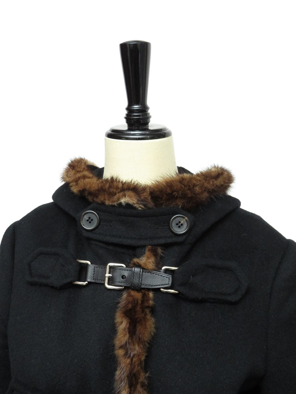 ミンクファートリム フーデット コート