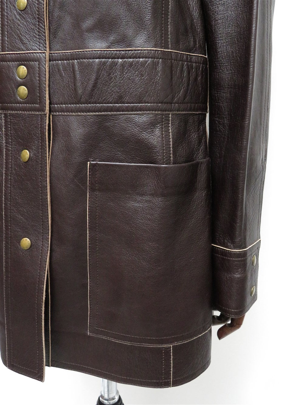 スタンドカラー レザー コート