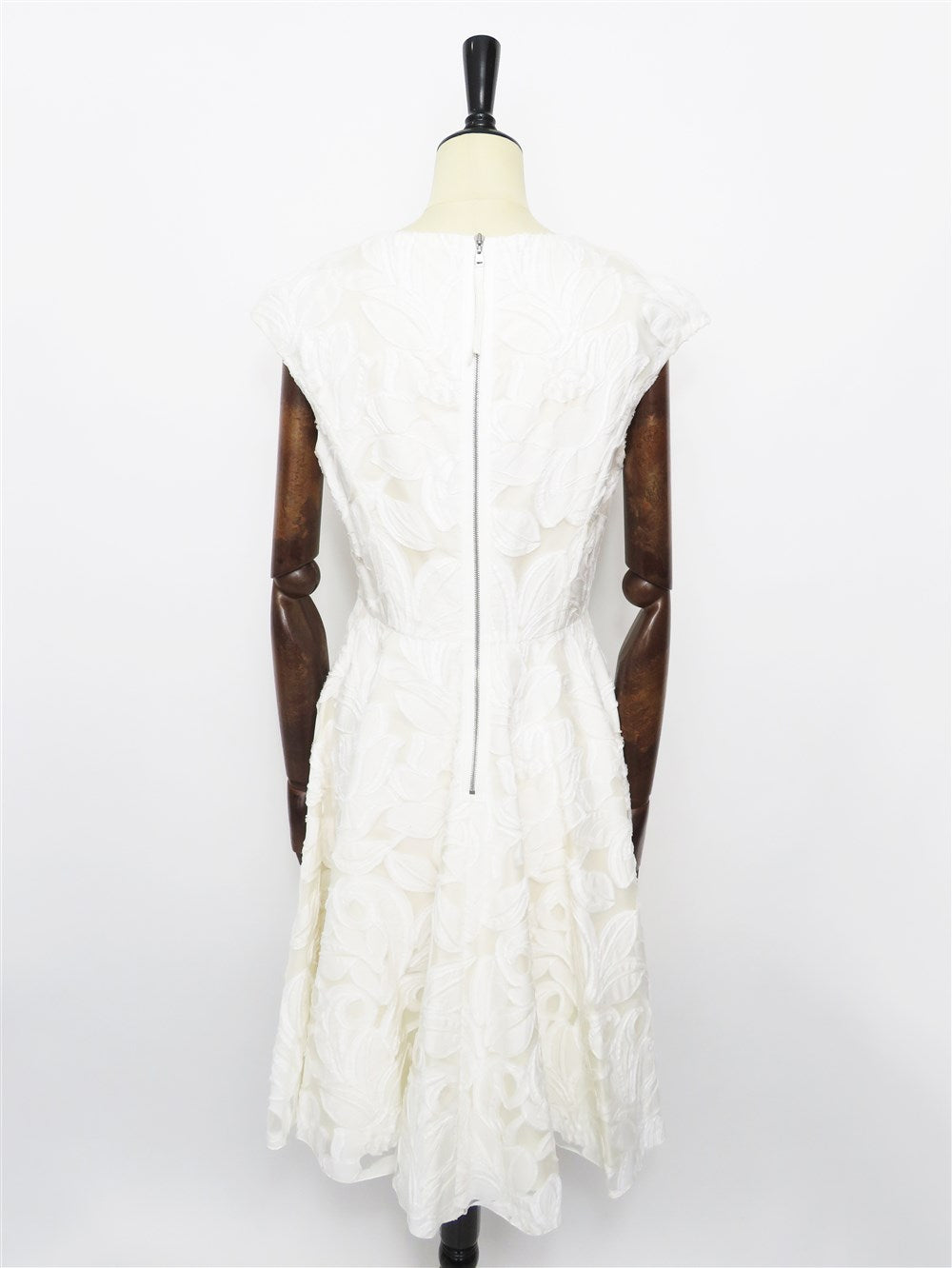 ジャガード Vネック フレア ワンピース