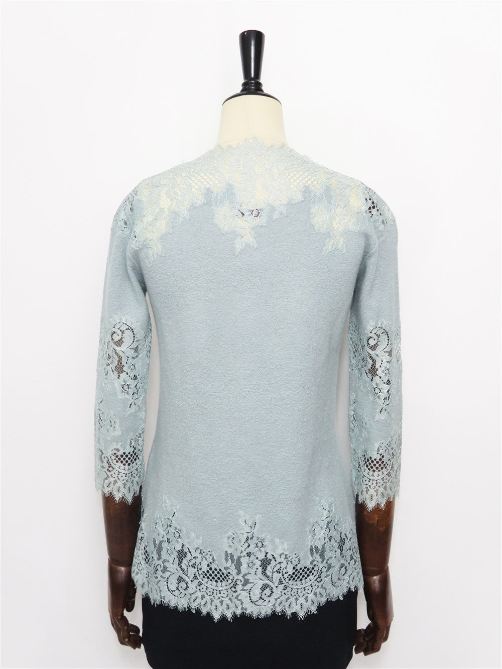 レース切替 ソフトタッチニット プルオーバー