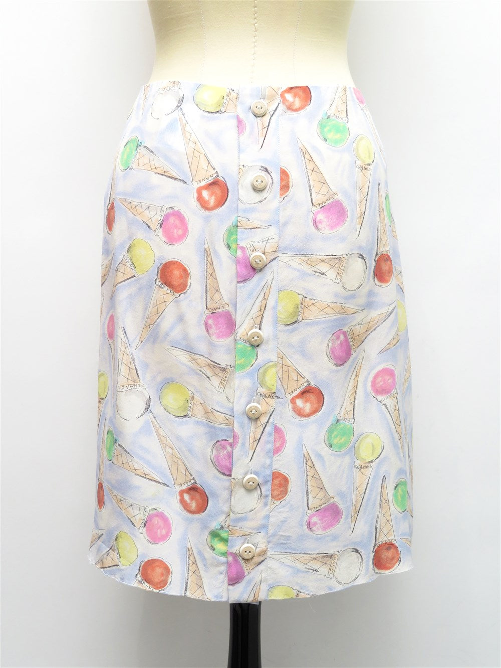 CC アイスクリームプリント シルク スカート