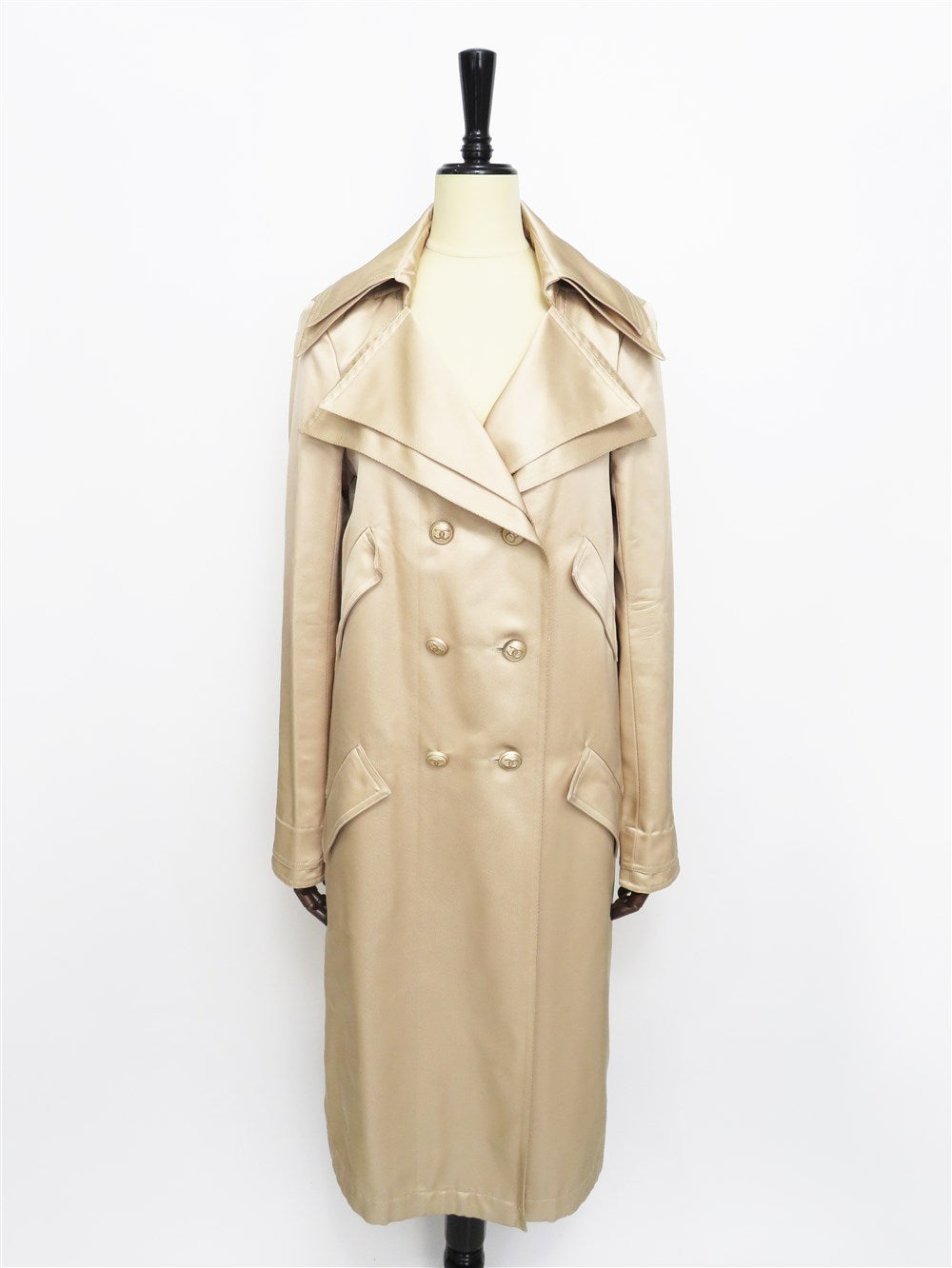 シルク ダブル トレンチコート