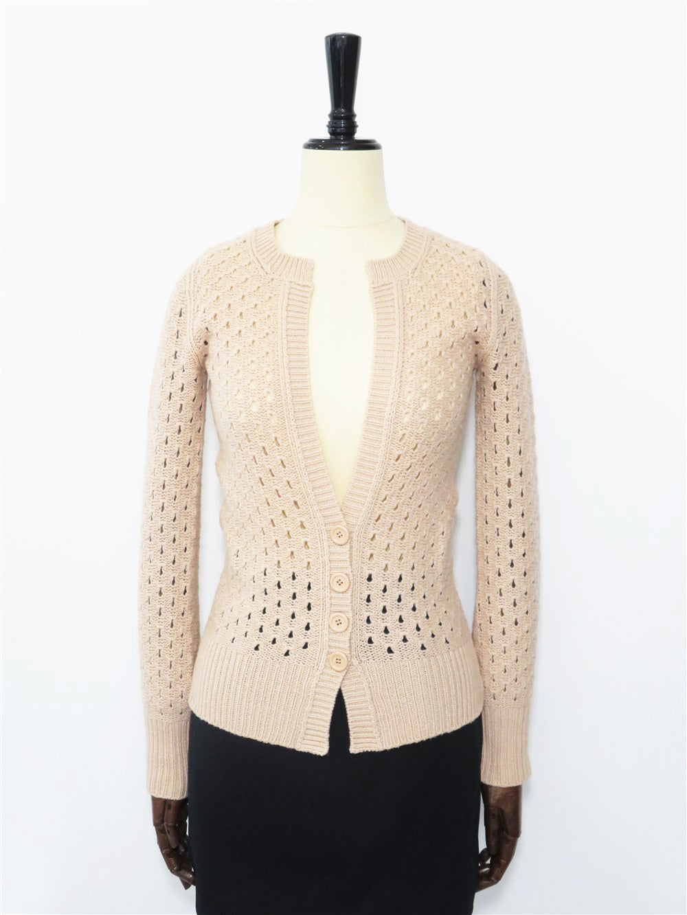 カシミヤ アイレットニット カーディガン