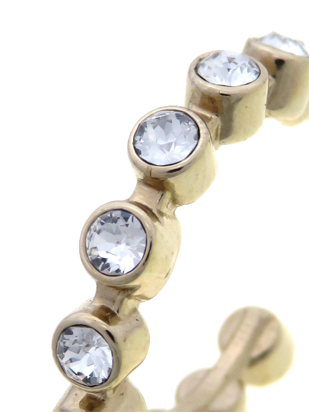 CC ドロップチャーム ラインストーン フープピアス