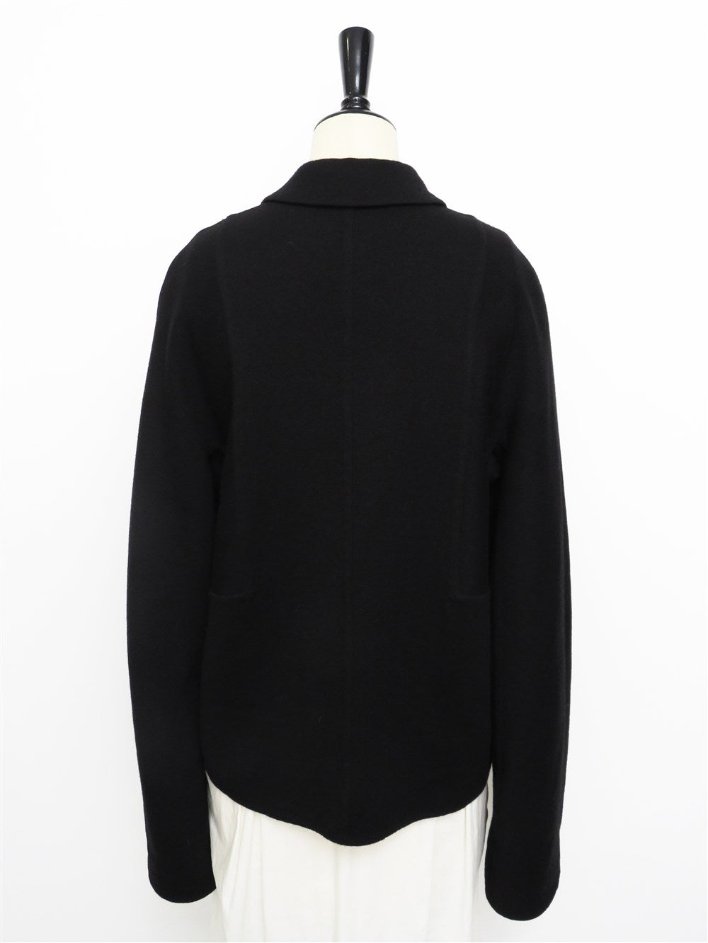 ウールニット ジップアップ レザートリム ジャケット