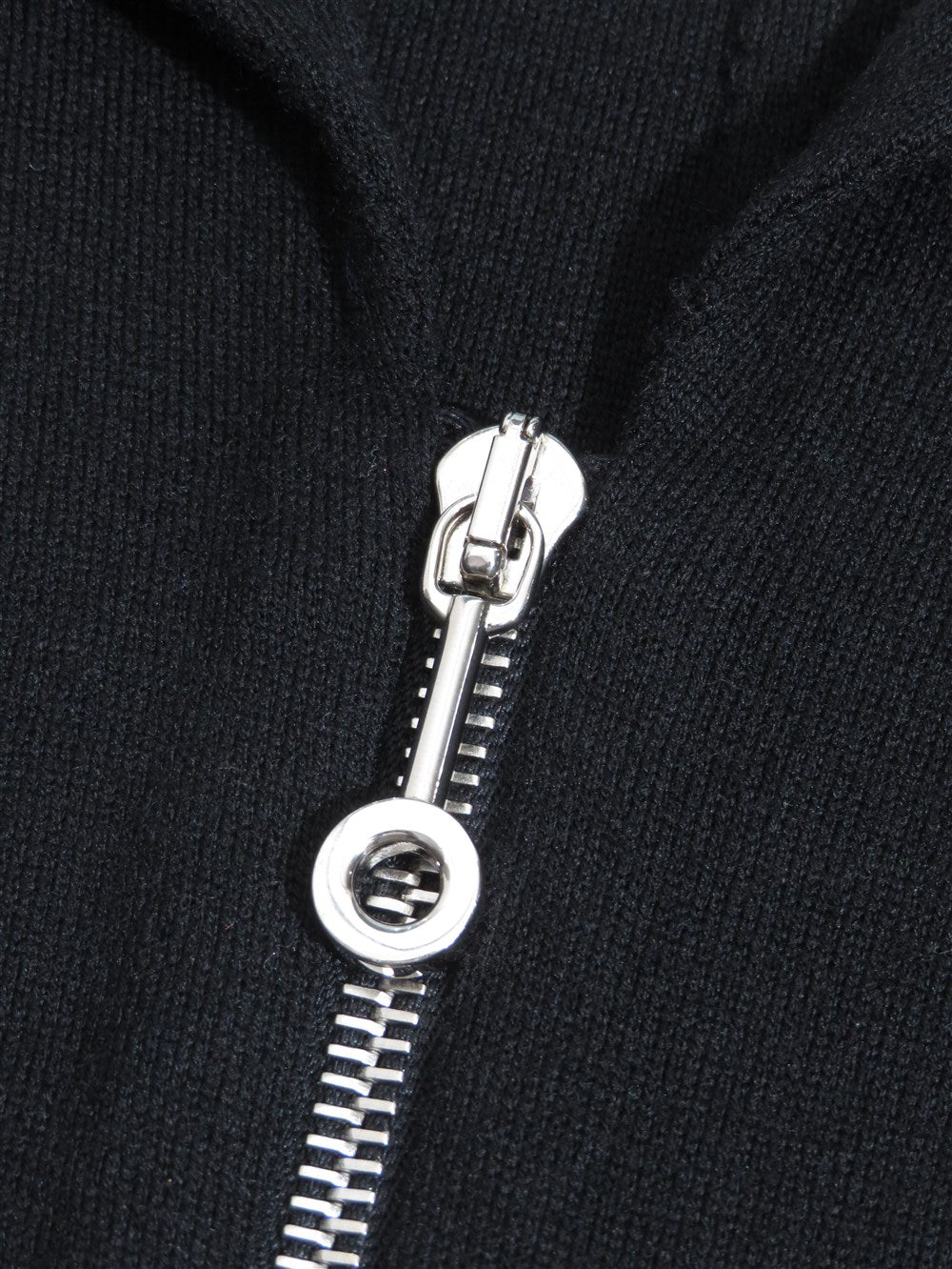 ウールニット ジップアップ レザートリム ジャケット