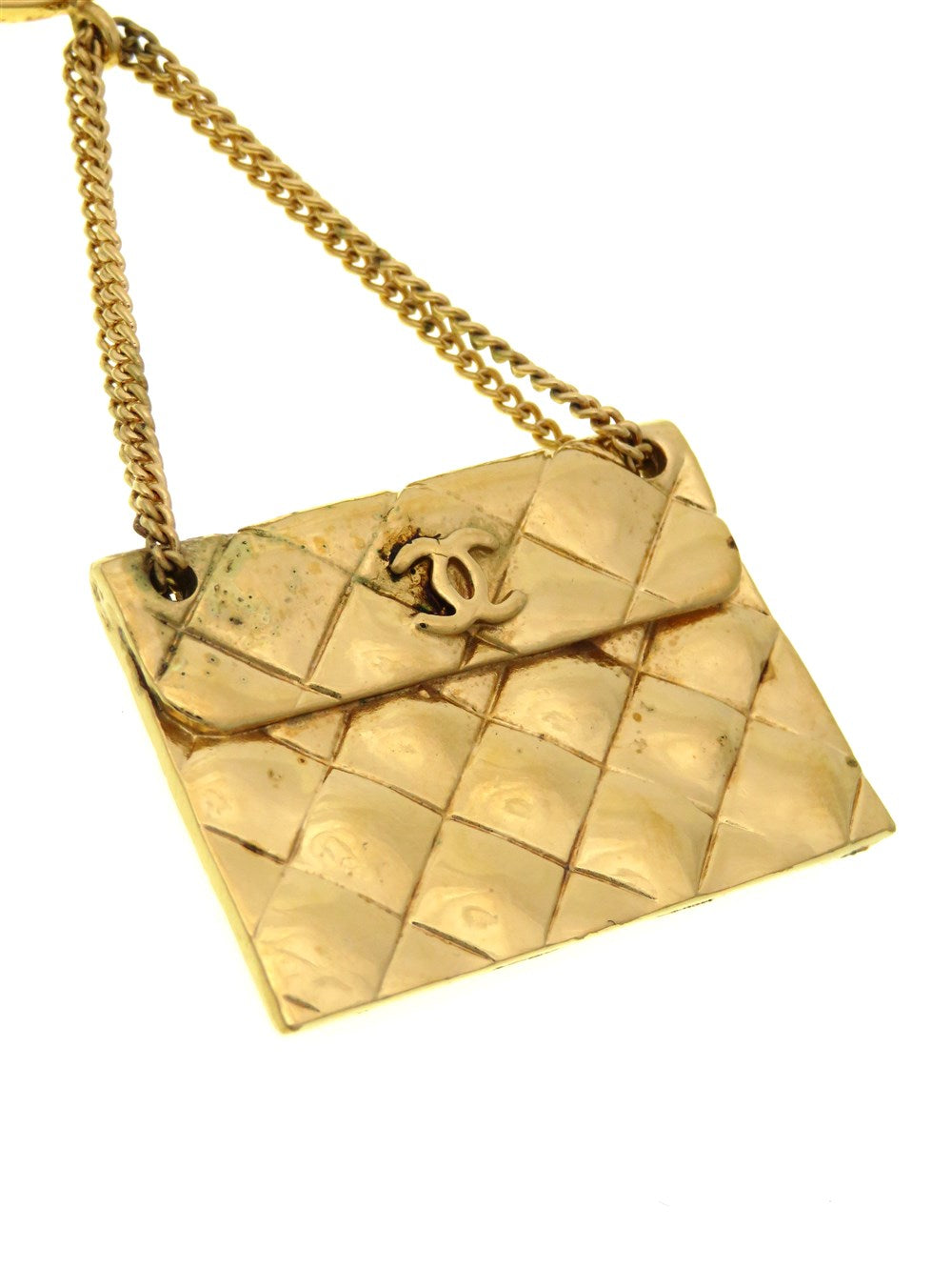 CC ヴィンテージ マトラッセバッグ モチーフ チェーン ブローチ