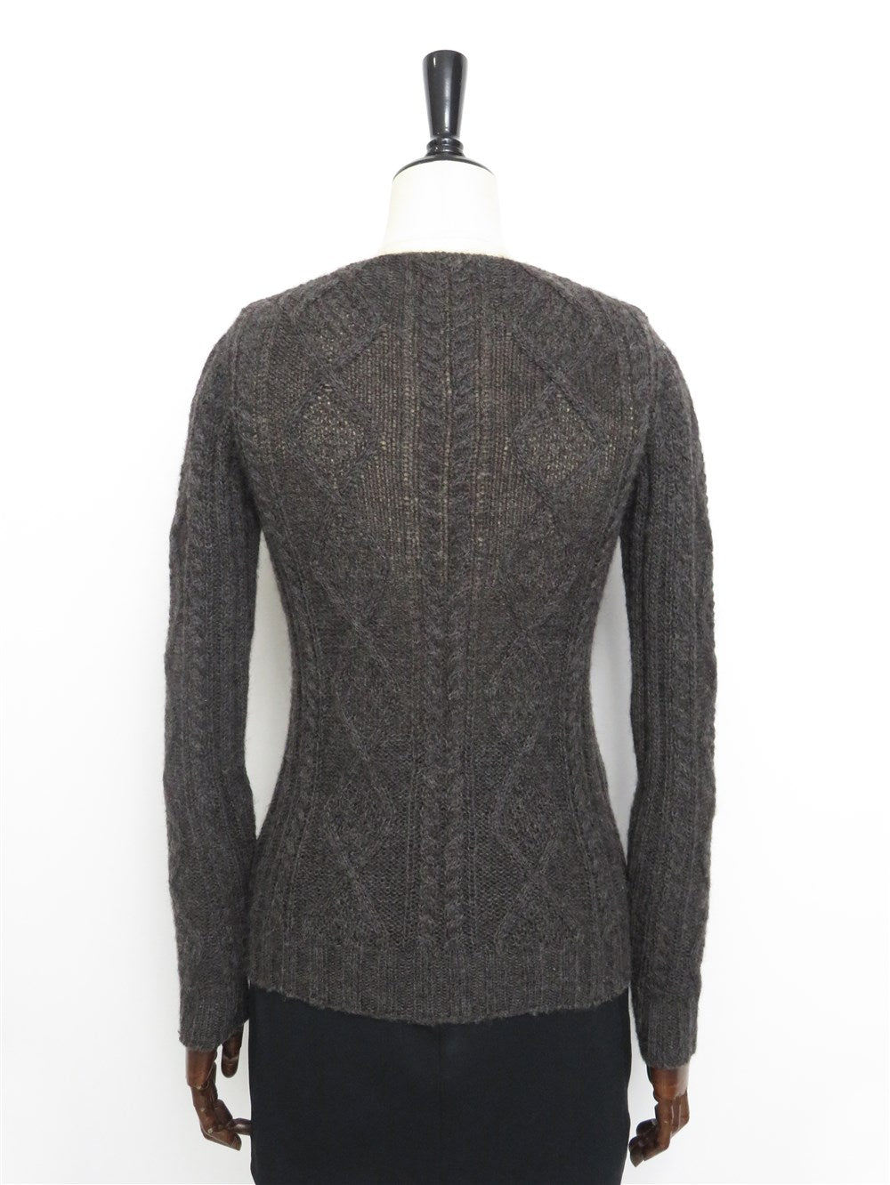 ビーズ装飾 Vネック アルパカウール ニット