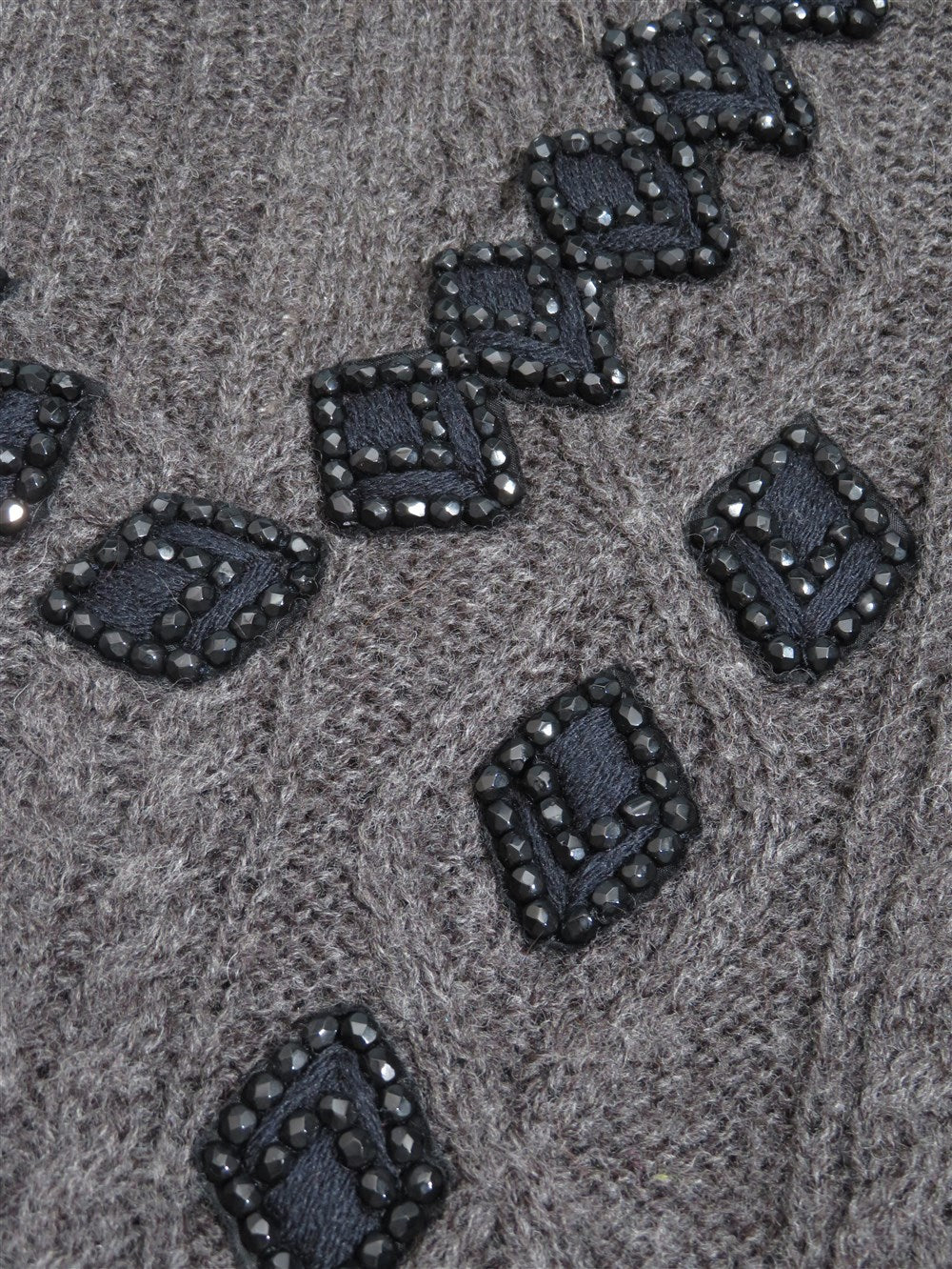 ビーズ装飾 Vネック アルパカウール ニット