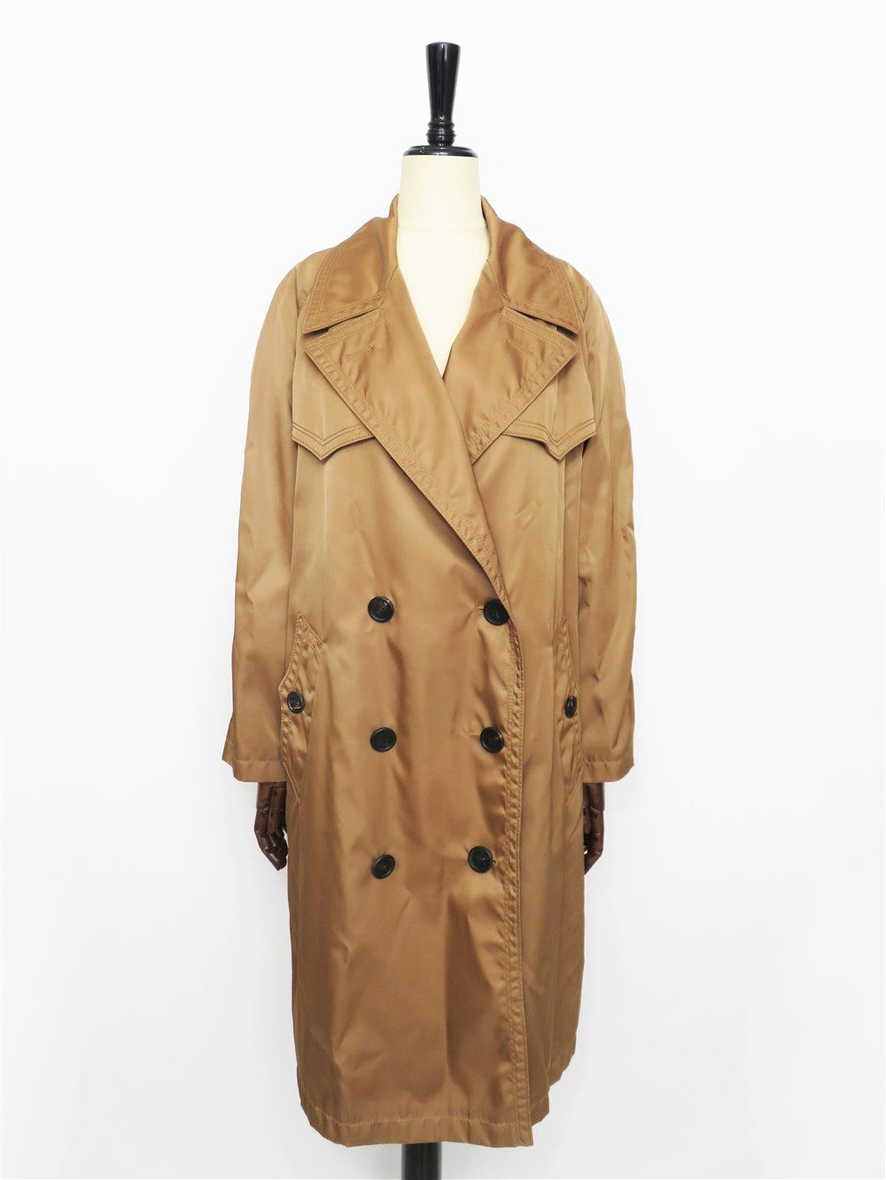 ナイロン ダブルブレスト トレンチコート