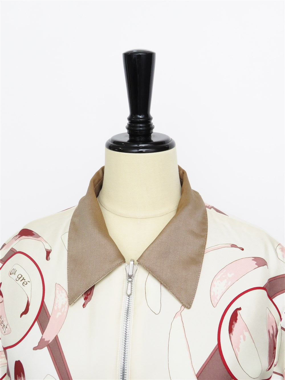 シルク フラワープリント リバーシブル 中綿 ブルゾン