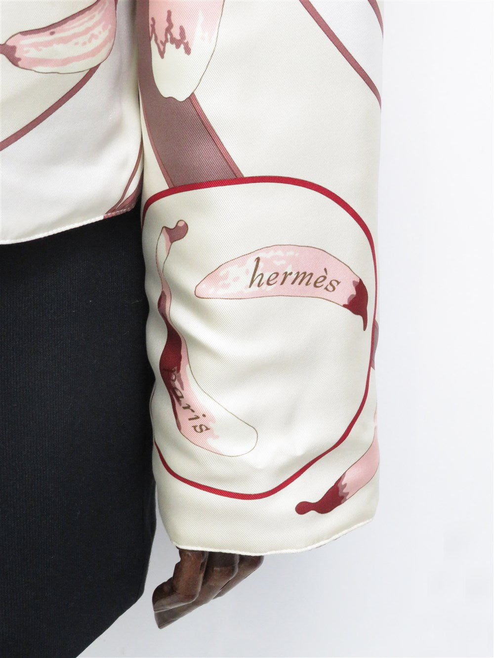 シルク フラワープリント リバーシブル 中綿 ブルゾン