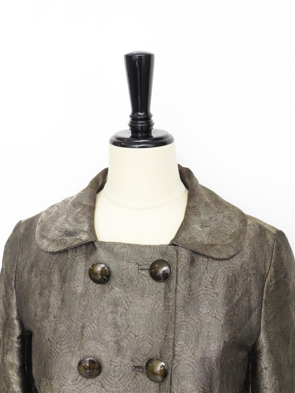 メタリックジャガード ダブルブレスト コート