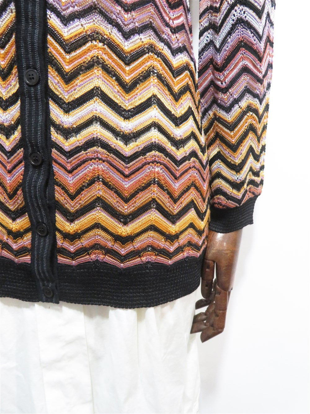 マルチカラー シェブロン柄 ニット カーディガン