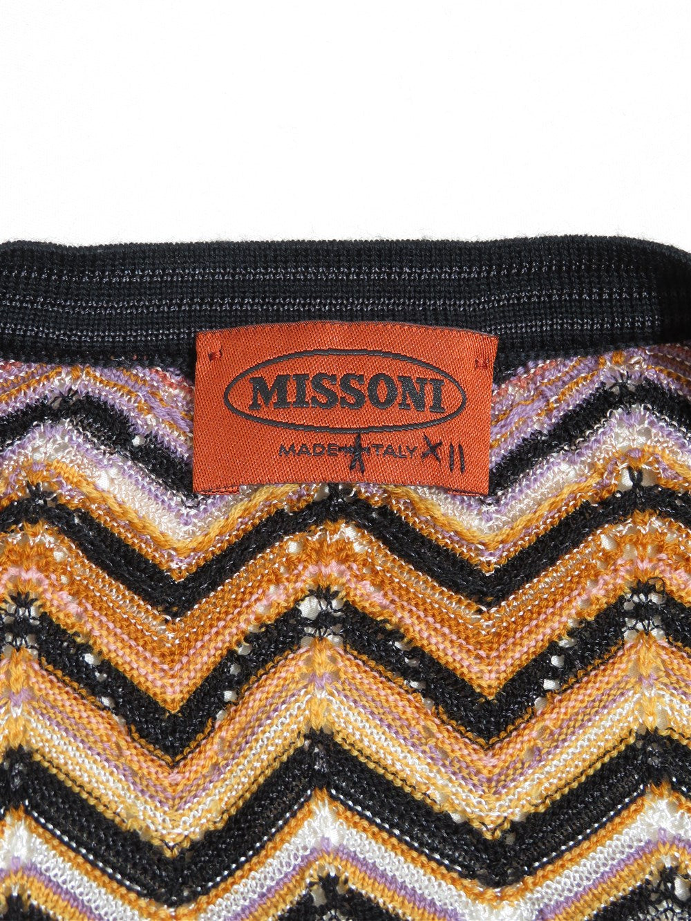 マルチカラー シェブロン柄 ニット カーディガン