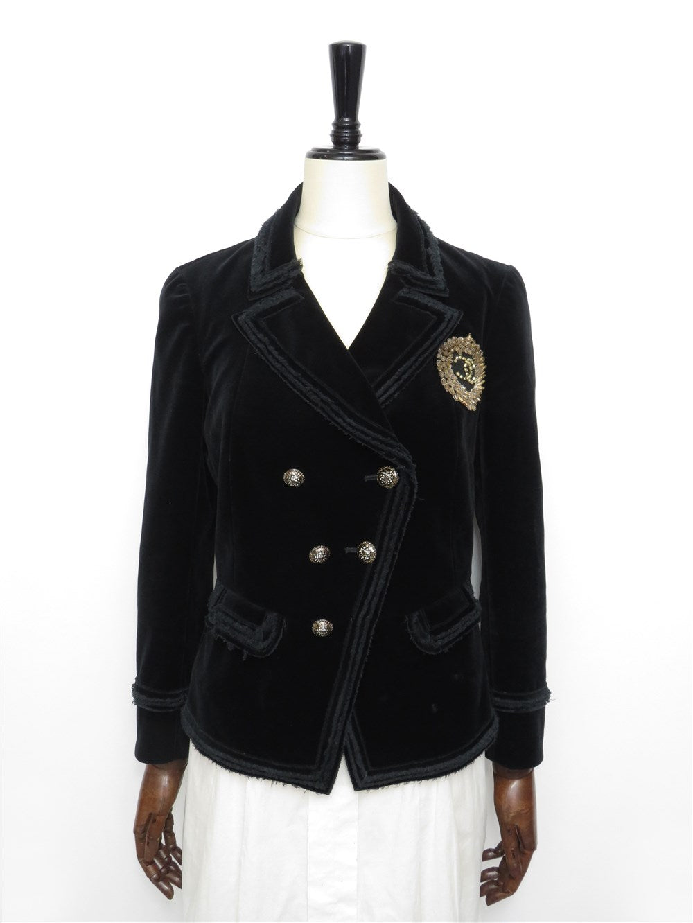 CC ココマーク装飾 ベルベット ダブルブレスト ジャケット