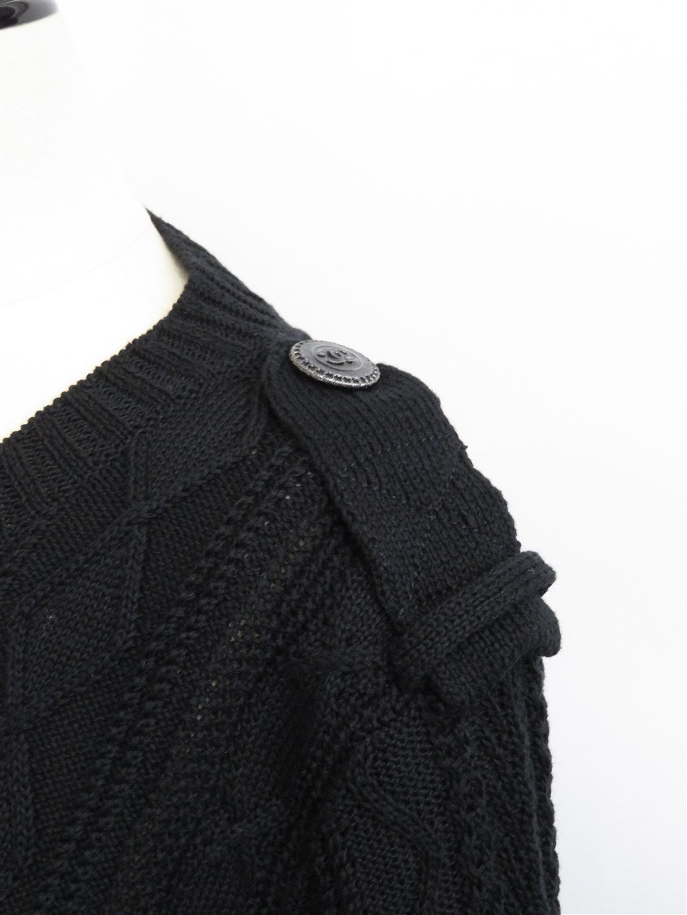 CC ココマークボタン ケーブル編み ニット カーディガン