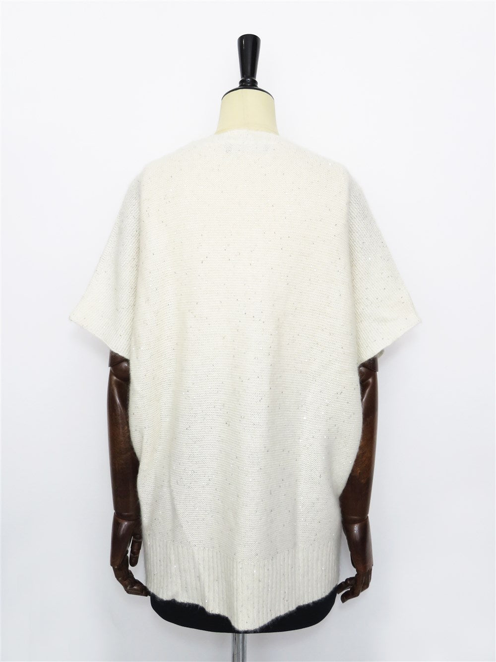 カシミヤシルク混 スパンコール ドルマンスリーブ ニット プルオーバー